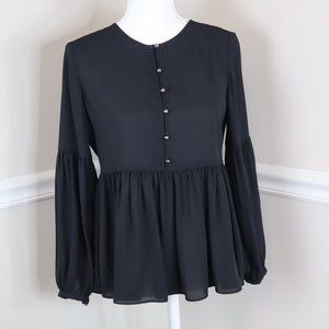 Banana Republic x Olivia Palermo Black Blouse